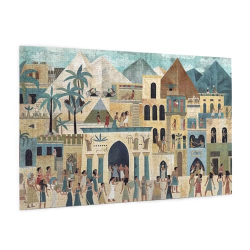 Karikatur Puzzle 2000 Teile Erwachsene Puzzle Stadt Muster Design mit Geschenkbox-Verpackung als Geschenk für Frauen, Anspruchsvolle Familienaktivität für Anfänger, Zimmer Deko 99 x 70 cm -1959y von Zyupwjyy