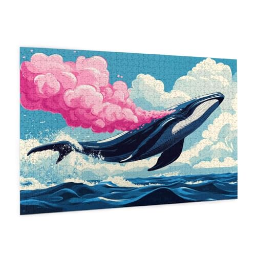 Karikatur Puzzle 5000 Teile Erwachsene Puzzle Delphin Muster Design mit Geschenkbox-Verpackung als Geschenk für Frauen, Anspruchsvolle Familienaktivität für Anfänger, Zimmer Deko 105 x 156 cm -751y von Zyupwjyy
