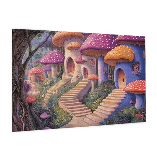 Karikatur Puzzle 5000 Teile Erwachsene Puzzle Pilz Muster Design mit Geschenkbox-Verpackung als Geschenk für Frauen, Anspruchsvolle Familienaktivität für Anfänger, Zimmer Deko 105 x 156 cm -755y von Zyupwjyy