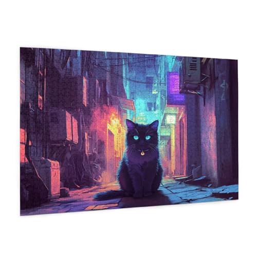 Katze Puzzle 1000 Teile Erwachsene Puzzle Straße Muster Design mit Geschenkbox-Verpackung als Geschenk für Frauen, Anspruchsvolle Familienaktivität für Anfänger, Zimmer Deko 75 x 50 cm -893y Katze Puzzle 1000 Teile Erwachsene Puzzle Straße Muster Design mit Geschenkbox-Verpackung als Geschenk für Frauen, Anspruchsvolle Familienaktivität für Anfänger, Zimmer Deko 75 x 50 cm -893y von Zyupwjyy