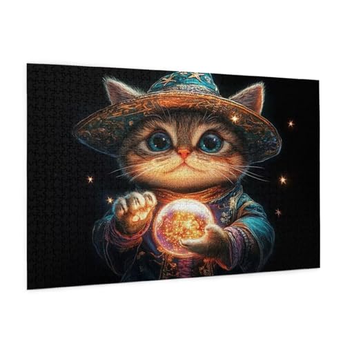 Katze Puzzle 2000 Teile Erwachsene Puzzle Karikatur Muster Design mit Geschenkbox-Verpackung als Geschenk für Frauen, Anspruchsvolle Familienaktivität für Anfänger, Zimmer Deko 99 x 70 cm -2111y von Zyupwjyy