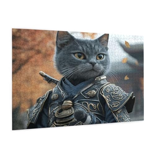 Katze Puzzle 2000 Teile Erwachsene Puzzle Königliche Wache Muster Design mit Geschenkbox-Verpackung als Geschenk für Frauen, Anspruchsvolle Familienaktivität für Anfänger, Zimmer Deko 99x70 cm -2126y von Zyupwjyy