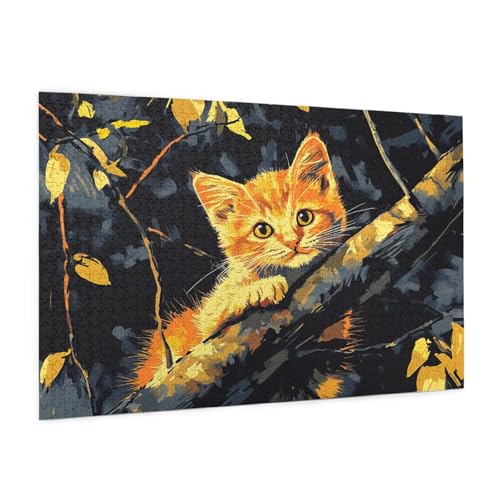 Katze Puzzle 2000 Teile Erwachsene Puzzle Tier Muster Design mit Geschenkbox-Verpackung als Geschenk für Frauen, Anspruchsvolle Familienaktivität für Erwachsene Anfänger,Zimmer Deko 99 x 70 cm -2090y von Zyupwjyy