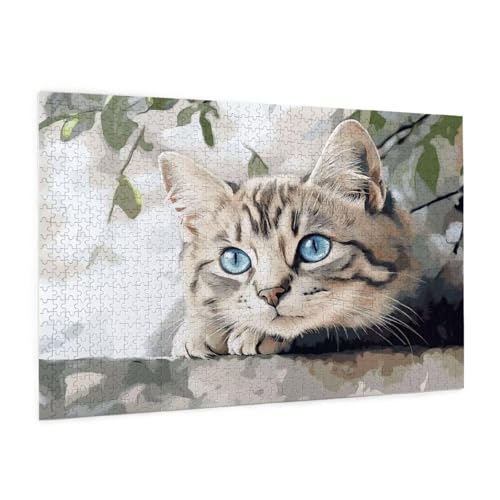 Katze Puzzle 2000 Teile Erwachsene Puzzle Tier Muster Design mit Geschenkbox-Verpackung als Geschenk für Frauen, Anspruchsvolle Familienaktivität für Erwachsene Anfänger,Zimmer Deko 99 x 70 cm -2087y von Zyupwjyy