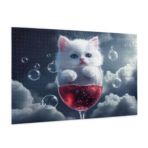 Katze Puzzle 2000 Teile Erwachsene Puzzle Tier Muster Design mit Geschenkbox-Verpackung als Geschenk für Frauen, Anspruchsvolle Familienaktivität für Erwachsene Anfänger,Zimmer Deko 99 x 70 cm -2088y von Zyupwjyy