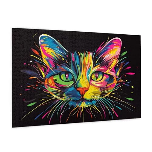 Katze Puzzle 2000 Teile Erwachsene Puzzle Tier Muster Design mit Geschenkbox-Verpackung als Geschenk für Frauen, Anspruchsvolle Familienaktivität für Erwachsene Anfänger,Zimmer Deko 99 x 70 cm -2085y von Zyupwjyy