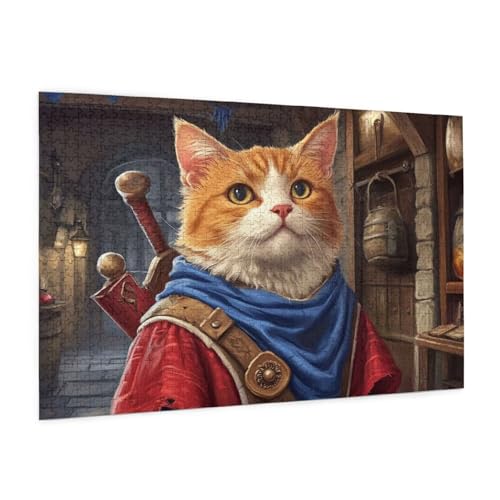 Katze Puzzle 300 Teile Erwachsene Puzzle Anime Muster Design mit Geschenkbox-Verpackung als Geschenk für Frauen, Anspruchsvolle Familienaktivität für Erwachsene Anfänger,Zimmer Deko 40 x 28 cm -2080y von Zyupwjyy