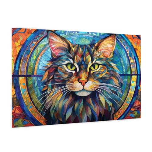 Katze Puzzle 300 Teile Erwachsene Puzzle Farbe Muster Design mit Geschenkbox-Verpackung als Geschenk für Frauen, Anspruchsvolle Familienaktivität für Erwachsene Anfänger, Zimmer Deko 40 x 28 cm -864y Katze Puzzle 300 Teile Erwachsene Puzzle Farbe Muster Design mit Geschenkbox-Verpackung als Geschenk für Frauen, Anspruchsvolle Familienaktivität für Erwachsene Anfänger, Zimmer Deko 40 x 28 cm -864y von Zyupwjyy