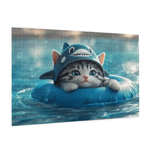 Katze Puzzle 300 Teile Erwachsene Puzzle Tier Muster Design mit Geschenkbox-Verpackung als Geschenk für Frauen, Anspruchsvolle Familienaktivität für Erwachsene Anfänger, Zimmer Deko 40 x 28 cm -2081y von Zyupwjyy