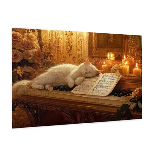 Katze Puzzle 5000 Teile Erwachsene Puzzle Interessant Muster Design mit Geschenkbox-Verpackung als Geschenk für Frauen, Anspruchsvolle Familienaktivität für Anfänger, Zimmer Deko 105 x 156 cm -2128y von Zyupwjyy