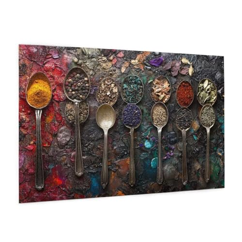 Küche Puzzle 2000 Teile Erwachsene Puzzle Würzen Muster Design mit Geschenkbox-Verpackung als Geschenk für Frauen, Anspruchsvolle Familienaktivität für Anfänger, Zimmer Deko 99 x 70 cm -1223y von Zyupwjyy