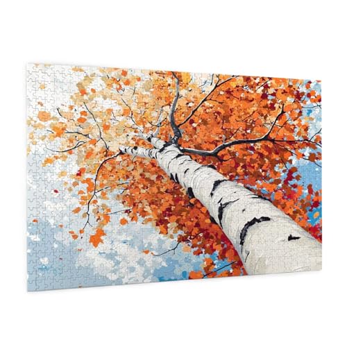 Landschaft Puzzle 1000 Teile Erwachsene Puzzle Baum Muster Design mit Geschenkbox-Verpackung als Geschenk für Frauen, Anspruchsvolle Familienaktivität für Anfänger, Zimmer Deko 75 x 50 cm -1947y von Zyupwjyy