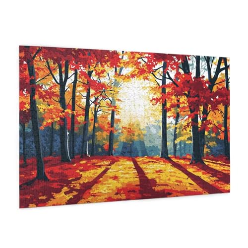 Landschaft Puzzle 1000 Teile Erwachsene Puzzle Baum Muster Design mit Geschenkbox-Verpackung als Geschenk für Frauen, Anspruchsvolle Familienaktivität für Anfänger, Zimmer Deko 75 x 50 cm -734y von Zyupwjyy