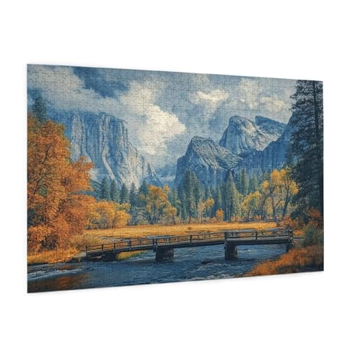 Landschaft Puzzle 1000 Teile Erwachsene Puzzle Berg Muster Design mit Geschenkbox-Verpackung als Geschenk für Frauen, Anspruchsvolle Familienaktivität für Anfänger, Zimmer Deko 75 x 50 cm -1937y von Zyupwjyy