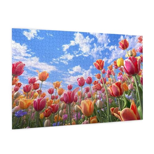 Landschaft Puzzle 1000 Teile Erwachsene Puzzle Blume Muster Design mit Geschenkbox-Verpackung als Geschenk für Frauen, Anspruchsvolle Familienaktivität für Anfänger, Zimmer Deko 75 x 50 cm -259y von Zyupwjyy