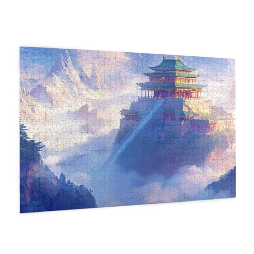Landschaft Puzzle 1000 Teile Erwachsene Puzzle Dachboden Muster Design mit Geschenkbox-Verpackung als Geschenk für Frauen, Anspruchsvolle Familienaktivität für Anfänger, Zimmer Deko 75 x 50 cm -1918y von Zyupwjyy