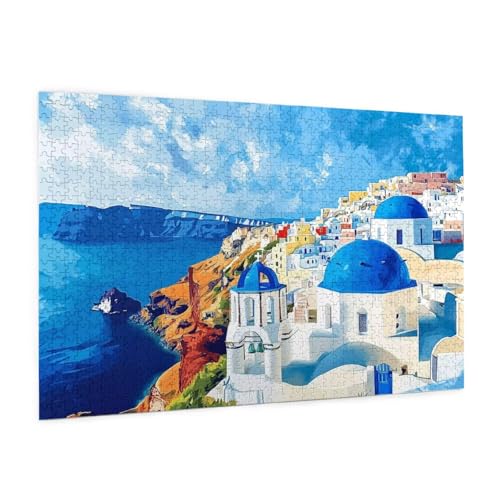Landschaft Puzzle 1000 Teile Erwachsene Puzzle Das Mittelmeer Muster mit Geschenkbox-Verpackung als Geschenk für Frauen, Anspruchsvolle Familienaktivität für Anfänger, Zimmer Deko 75x50 cm -246y Landschaft Puzzle 1000 Teile Erwachsene Puzzle Das Mittelmeer Muster mit Geschenkbox-Verpackung als Geschenk für Frauen, Anspruchsvolle Familienaktivität für Anfänger, Zimmer Deko 75x50 cm -246y von Zyupwjyy
