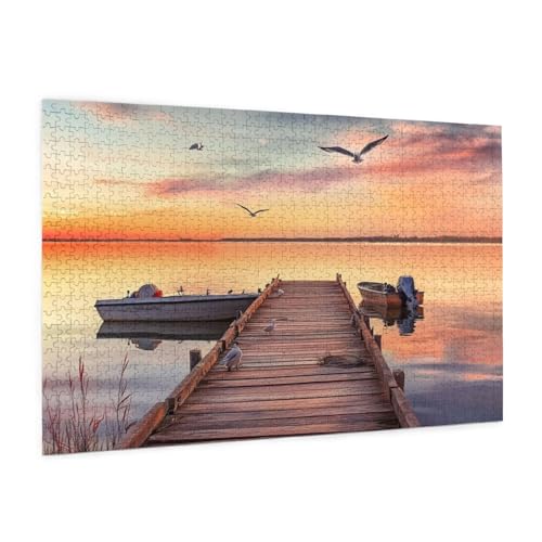 Landschaft Puzzle 1000 Teile Erwachsene Puzzle Kai Muster Design mit Geschenkbox-Verpackung als Geschenk für Frauen, Anspruchsvolle Familienaktivität für Anfänger, Zimmer Deko 75 x 50 cm -1442y von Zyupwjyy