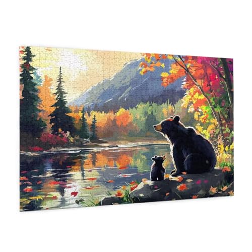Landschaft Puzzle 1000 Teile Erwachsene Puzzle Tragen Muster Design mit Geschenkbox-Verpackung als Geschenk für Frauen, Anspruchsvolle Familienaktivität für Anfänger, Zimmer Deko 75 x 50 cm -1458y von Zyupwjyy