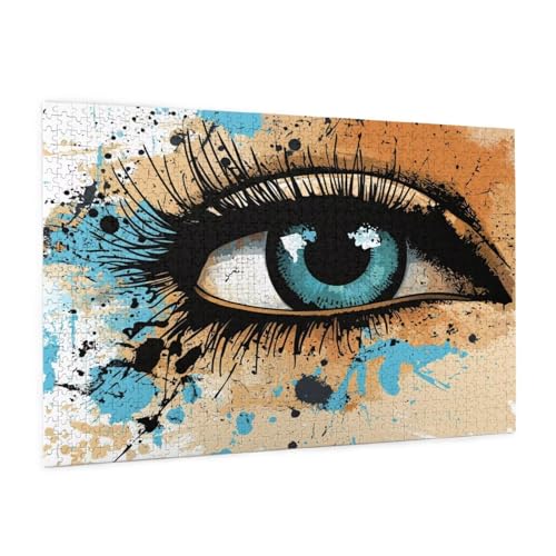 Landschaft Puzzle 2000 Teile Erwachsene Puzzle Auge Muster Design mit Geschenkbox-Verpackung als Geschenk für Frauen, Anspruchsvolle Familienaktivität für Anfänger, Zimmer Deko 99 x 70 cm -1954y von Zyupwjyy