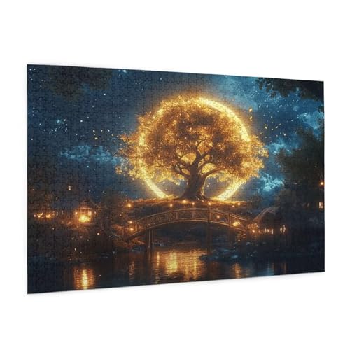 Landschaft Puzzle 2000 Teile Erwachsene Puzzle Baum Muster Design mit Geschenkbox-Verpackung als Geschenk für Frauen, Anspruchsvolle Familienaktivität für Anfänger, Zimmer Deko 99 x 70 cm -1943y von Zyupwjyy