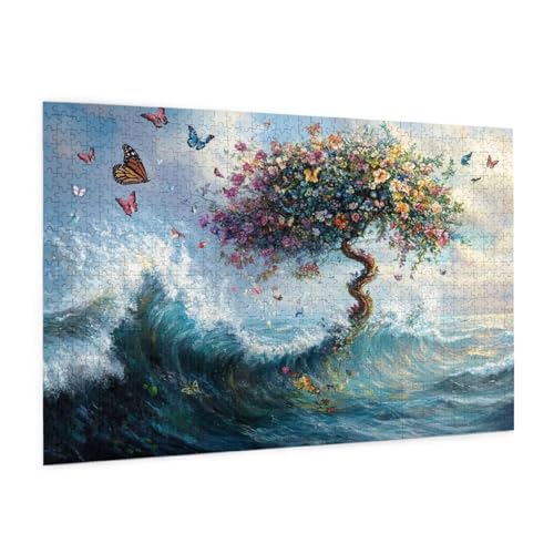 Landschaft Puzzle 2000 Teile Erwachsene Puzzle Baum Muster Design mit Geschenkbox-Verpackung als Geschenk für Frauen, Anspruchsvolle Familienaktivität für Anfänger, Zimmer Deko 99 x 70 cm -1949y von Zyupwjyy