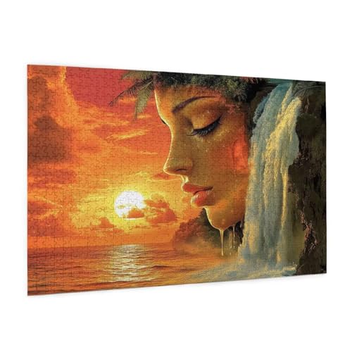 Landschaft Puzzle 2000 Teile Erwachsene Puzzle Frau Muster Design mit Geschenkbox-Verpackung als Geschenk für Frauen, Anspruchsvolle Familienaktivität für Anfänger, Zimmer Deko 99 x 70 cm -1925y von Zyupwjyy