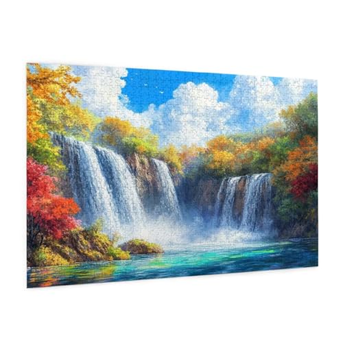 Landschaft Puzzle 2000 Teile Erwachsene Puzzle Wasserfall Muster Design mit Geschenkbox-Verpackung als Geschenk für Frauen, Anspruchsvolle Familienaktivität für Anfänger,Zimmer Deko 99 x 70 cm -1444y Landschaft Puzzle 2000 Teile Erwachsene Puzzle Wasserfall Muster Design mit Geschenkbox-Verpackung als Geschenk für Frauen, Anspruchsvolle Familienaktivität für Anfänger,Zimmer Deko 99 x 70 cm -1444y von Zyupwjyy