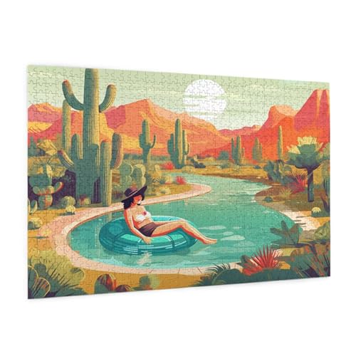 Landschaft Puzzle 2000 Teile Erwachsene Puzzle Wüste Muster Design mit Geschenkbox-Verpackung als Geschenk für Frauen, Anspruchsvolle Familienaktivität für Anfänger, Zimmer Deko 99 x 70 cm -729y von Zyupwjyy