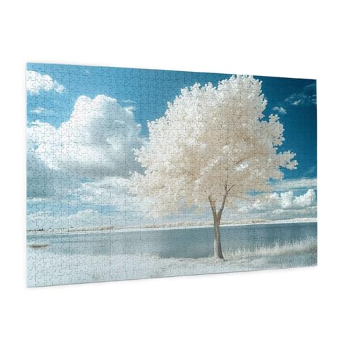 Landschaft Puzzle 300 Teile Erwachsene Puzzle Baum Muster Design mit Geschenkbox-Verpackung als Geschenk für Frauen, Anspruchsvolle Familienaktivität für Anfänger, Zimmer Deko 40 x 28 cm -294y von Zyupwjyy