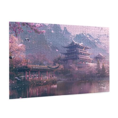 Landschaft Puzzle 300 Teile Erwachsene Puzzle Dachboden Muster Design mit Geschenkbox-Verpackung als Geschenk für Frauen, Anspruchsvolle Familienaktivität für Anfänger, Zimmer Deko 40 x 28 cm -1431y von Zyupwjyy
