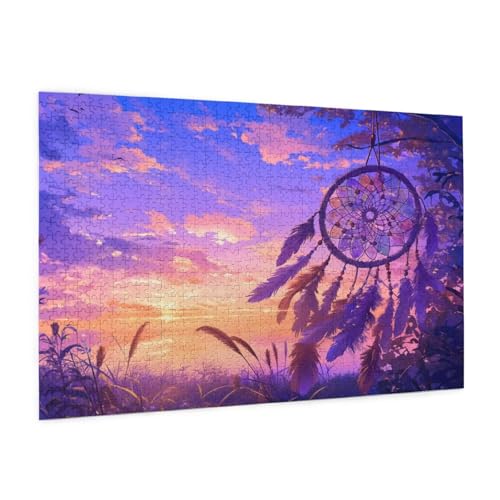 Landschaft Puzzle 300 Teile Erwachsene Puzzle Traumfänger Muster Design mit Geschenkbox-Verpackung als Geschenk für Frauen, Anspruchsvolle Familienaktivität für Anfänger,Zimmer Deko 40 x 28 cm -1907y von Zyupwjyy