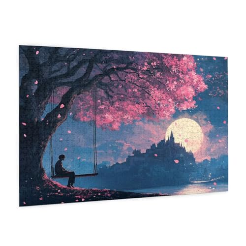 Landschaft Puzzle 5000 Teile Erwachsene Puzzle Mond Muster Design mit Geschenkbox-Verpackung als Geschenk für Frauen, Anspruchsvolle Familienaktivität für Anfänger, Zimmer Deko 105 x 156 cm -1955y von Zyupwjyy