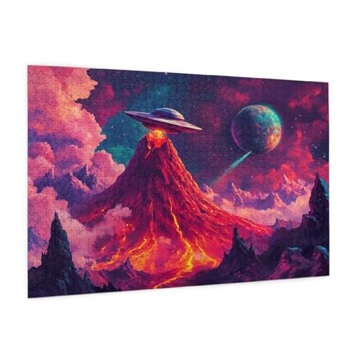 Landschaft Puzzle 5000 Teile Erwachsene Puzzle Vulkan Muster Design mit Geschenkbox-Verpackung als Geschenk für Frauen, Anspruchsvolle Familienaktivität für Anfänger, Zimmer Deko 105 x 156 cm -720y von Zyupwjyy