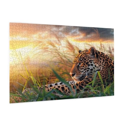 Leopard Puzzle 2000 Teile Erwachsene Puzzle Landschaft Muster Design mit Geschenkbox-Verpackung als Geschenk für Frauen, Anspruchsvolle Familienaktivität für Anfänger, Zimmer Deko 99 x 70 cm -8y von Zyupwjyy