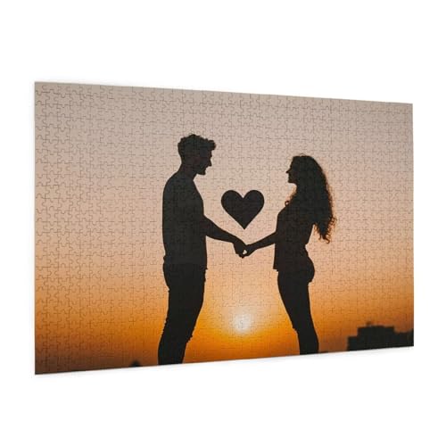 Liebhaber Puzzle 1000 Teile Erwachsene Puzzle Liebe Muster Design mit Geschenkbox-Verpackung als Geschenk für Frauen, Anspruchsvolle Familienaktivität für Anfänger, Zimmer Deko 75 x 50 cm -965y von Zyupwjyy