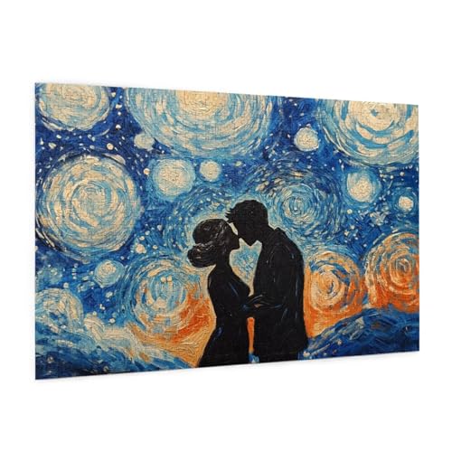 Liebhaber Puzzle 2000 Teile Erwachsene Puzzle Sternenhimmel Muster Design mit Geschenkbox-Verpackung als Geschenk für Frauen, Anspruchsvolle Familienaktivität für Anfänger,Zimmer Deko 99x70 cm -2214y von Zyupwjyy