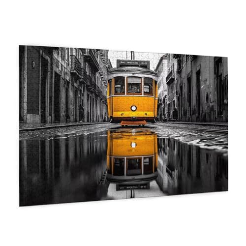 London Puzzle 300 Teile Erwachsene Puzzle Bus Muster Design mit Geschenkbox-Verpackung als Geschenk für Frauen, Anspruchsvolle Familienaktivität für Erwachsene Anfänger, Zimmer Deko 40 x 28 cm -2036y von Zyupwjyy
