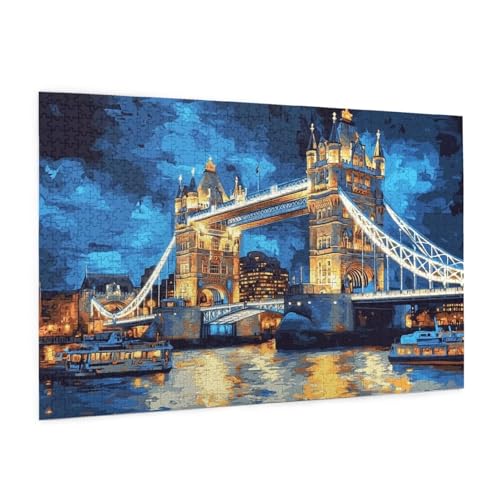 London Puzzle 300 Teile Erwachsene Puzzle Landschaft Muster Design mit Geschenkbox-Verpackung als Geschenk für Frauen, Anspruchsvolle Familienaktivität für Anfänger, Zimmer Deko 40 x 28 cm -2043y von Zyupwjyy