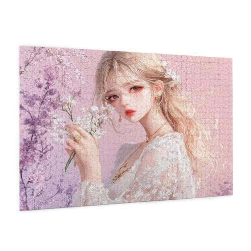 Mädchen Puzzle 5000 Teile Erwachsene Puzzle Blume Muster Design mit Geschenkbox-Verpackung als Geschenk für Frauen, Anspruchsvolle Familienaktivität für Anfänger, Zimmer Deko 105 x 156 cm -2196y von Zyupwjyy