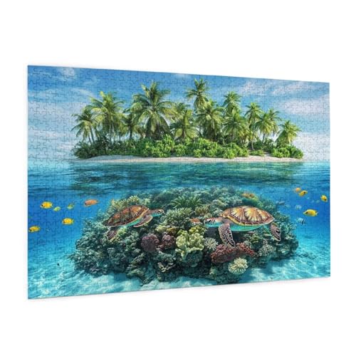 Meer Puzzle 1000 Teile Erwachsene Puzzle Landschaft Muster Design mit Geschenkbox-Verpackung als Geschenk für Frauen, Anspruchsvolle Familienaktivität für Anfänger, Zimmer Deko 75 x 50 cm -405y von Zyupwjyy