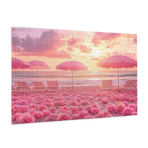 Meer Puzzle 2000 Teile Erwachsene Puzzle Rose Muster Design mit Geschenkbox-Verpackung als Geschenk für Frauen, Anspruchsvolle Familienaktivität für Erwachsene Anfänger, Zimmer Deko 99 x 70 cm -413y von Zyupwjyy