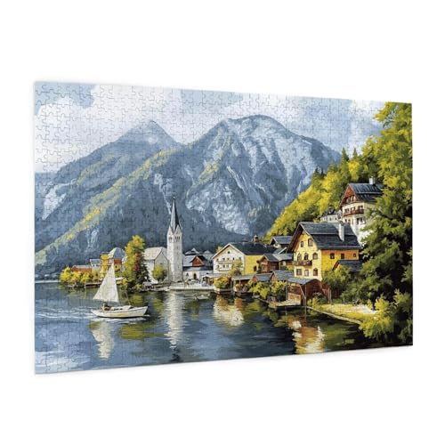 Meer Puzzle 300 Teile Erwachsene Puzzle Kabine Muster Design mit Geschenkbox-Verpackung als Geschenk für Frauen, Anspruchsvolle Familienaktivität für Erwachsene Anfänger,Zimmer Deko 40 x 28 cm -1629y von Zyupwjyy