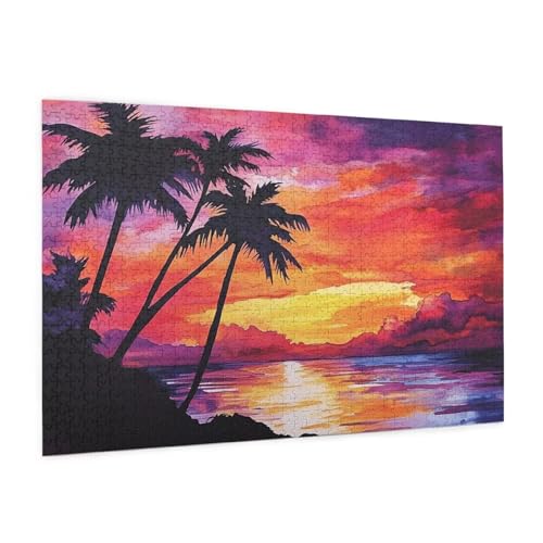 Meer Puzzle 300 Teile Erwachsene Puzzle Kokosnussbaum Muster Design mit Geschenkbox-Verpackung als Geschenk für Frauen, Anspruchsvolle Familienaktivität für Anfänger, Zimmer Deko 40 x 28 cm -437y Meer Puzzle 300 Teile Erwachsene Puzzle Kokosnussbaum Muster Design mit Geschenkbox-Verpackung als Geschenk für Frauen, Anspruchsvolle Familienaktivität für Anfänger, Zimmer Deko 40 x 28 cm -437y von Zyupwjyy