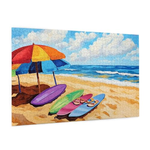 Meer Puzzle 300 Teile Erwachsene Puzzle Surfen Muster Design mit Geschenkbox-Verpackung als Geschenk für Frauen, Anspruchsvolle Familienaktivität für Erwachsene Anfänger,Zimmer Deko 40 x 28 cm -1611y von Zyupwjyy