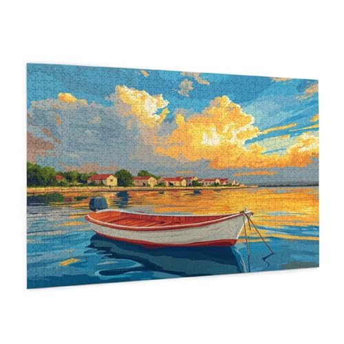 Meer Puzzle 5000 Teile Erwachsene Puzzle Segelboot Muster Design mit Geschenkbox-Verpackung als Geschenk für Frauen, Anspruchsvolle Familienaktivität für Anfänger, Zimmer Deko 105 x 156 cm -404y von Zyupwjyy