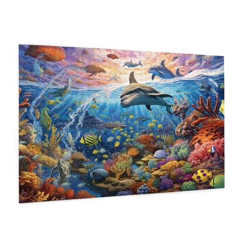 Meeresboden Puzzle 2000 Teile Erwachsene Puzzle Tier Muster Design mit Geschenkbox-Verpackung als Geschenk für Frauen, Anspruchsvolle Familienaktivität für Anfänger, Zimmer Deko 99 x 70 cm -438y von Zyupwjyy