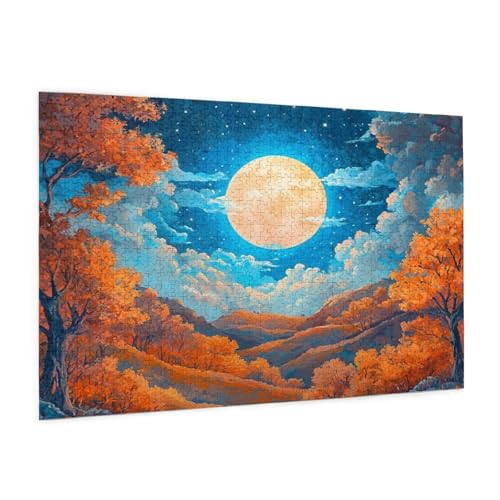 Mond Puzzle 5000 Teile Erwachsene Puzzle Baum Muster Design mit Geschenkbox-Verpackung als Geschenk für Frauen, Anspruchsvolle Familienaktivität für Anfänger, Zimmer Deko 105 x 156 cm -1076y von Zyupwjyy
