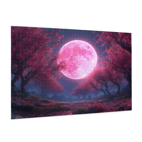 Mond Puzzle 1000 Teile Erwachsene Puzzle Landschaft Muster Design mit Geschenkbox-Verpackung als Geschenk für Frauen, Anspruchsvolle Familienaktivität für Anfänger, Zimmer Deko 75 x 50 cm -2326y von Zyupwjyy
