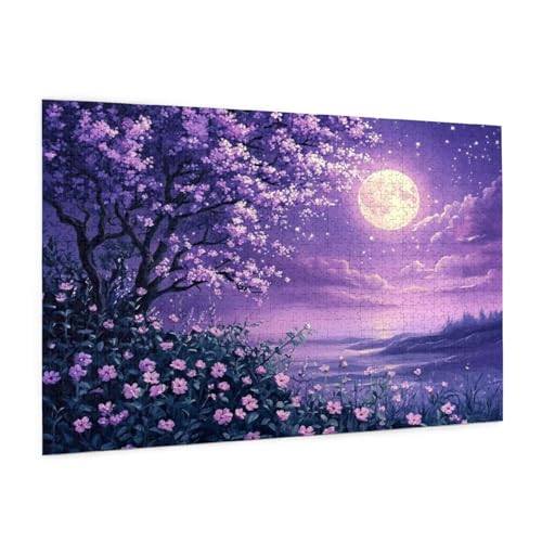 Mond Puzzles 2000 Teile Erwachsene Puzzle Baum Muster Design mit Geschenkbox-Verpackung als Geschenk für Frauen, Anspruchsvolle Familienaktivität für Erwachsene Anfänger, Zimmer Deko 99 x 70 cm -2339y von Zyupwjyy
